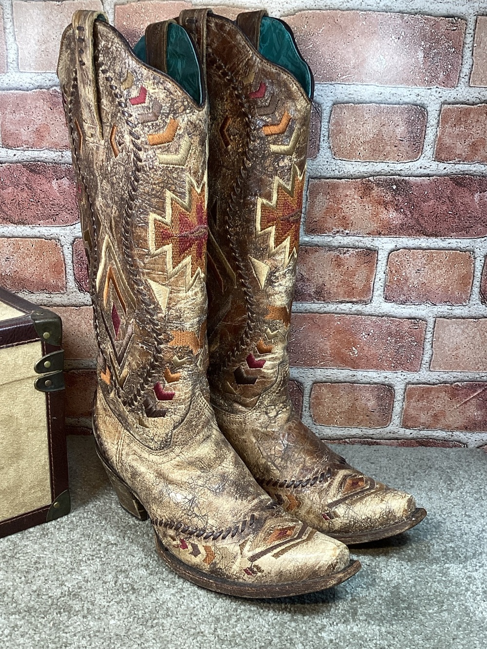 Corral Aztec womens snip toe western cowboy boots size 7